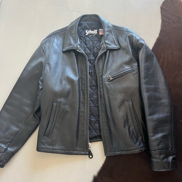 Schott NYC Genuine Cowhide Leather Bomber Vintage Jacket - Picture 7 of 10